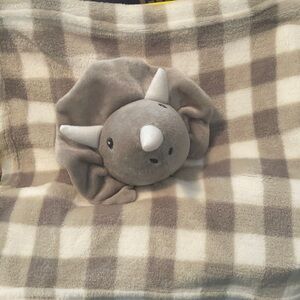 Small gray and white lovey with rhino